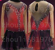New Ice Figure Skating Dress Figure Skating Dress For Competition red dyeing