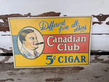 Vintage Cigar Sign Canadian Club Card Stock Great Graphics
