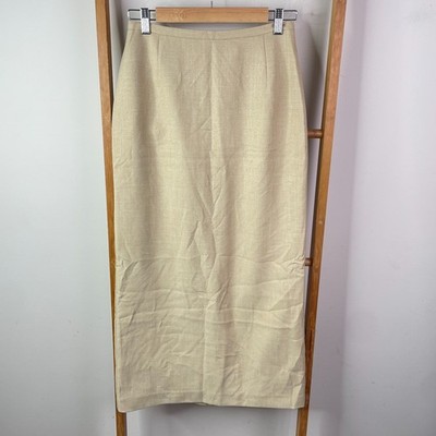 Suzanne Grae Skirt Womens 8 Yellow Long Maxi Pencil Straight Back Slit Lined NWT