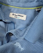 Tommy Bahama Island Zone Polo Shirt Fish Embroidery Tencel Blend Mens Medium