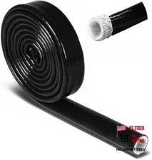 Insulation Heat Shielded Fire Thermo Armor Fire Sleeve 1" ID x 3.3FT Black