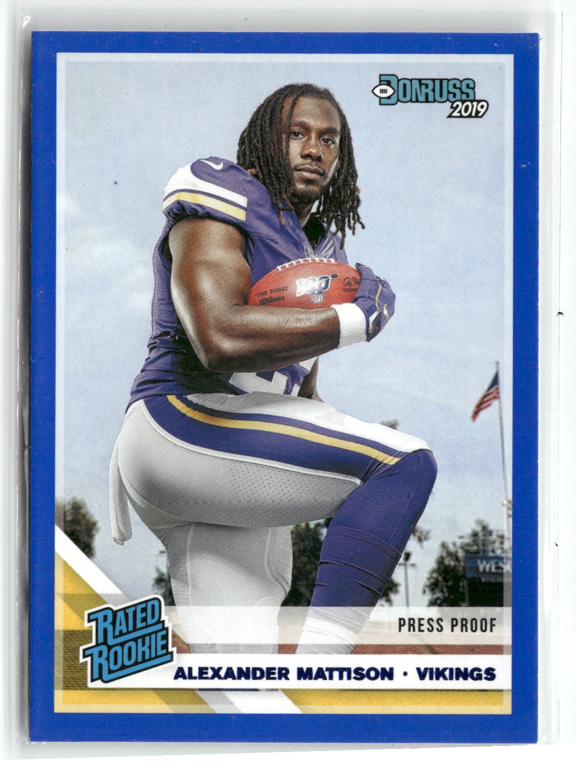 2019 Donruss #331 Alexander Mattison Press Proof Blue Minnesota Vikings