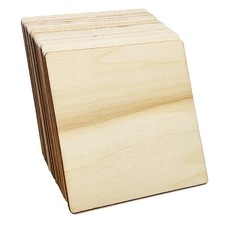 20 Pcs 5x5 Inch Unfinished Wood Pieces Blank Wood Squares Slices for DIY Crafts