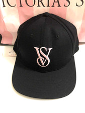 Victoria's Secret Embroidered VS Logo Baseball Cap Hat Black NWT