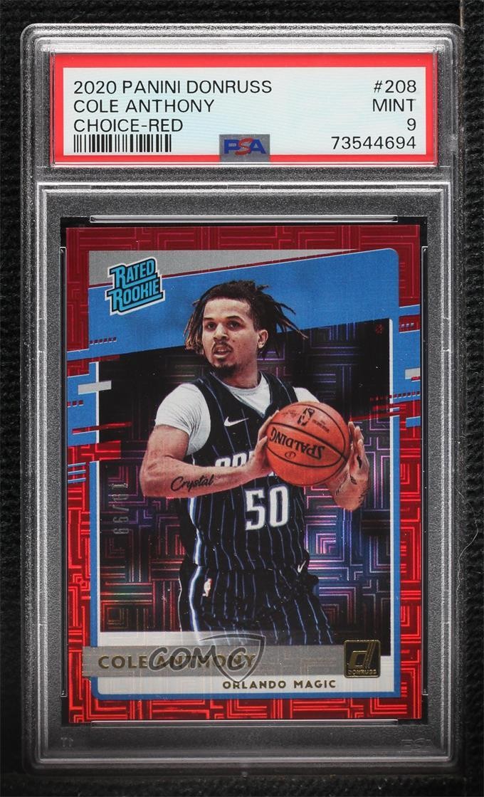 2020-21 Donruss Rated Rookies Choice Red 19/99 Cole Anthony PSA 9 Rookie RC 2l4
