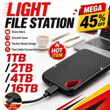 Portable 1TB SSD External Hard Drive USB 3.1 for Laptop Mac PC Fast Data Storage