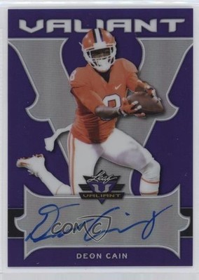 2018 Leaf Valiant Purple 2/15 Deon Cain #BA-DC1 Rookie Auto RC 12bz