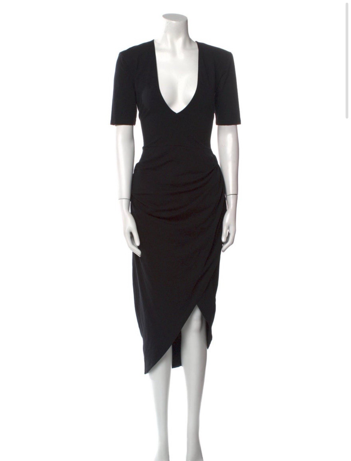 Fleur Du Mai Authentic Solid Black V Neck Plunge … - image 3