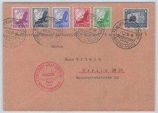 Zeppelin Brief Fahrt in das Sudetenland 1938 mit sch&ouml;ner Frankatur 746