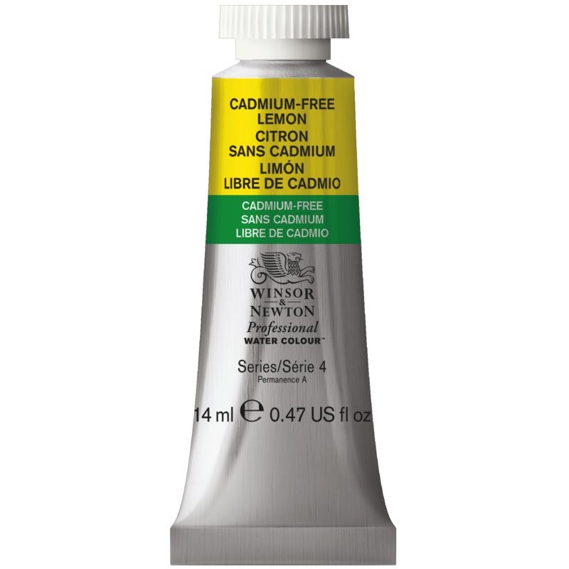 Aquarelle Winsor jaune citron sans cadmium 14ml pour mélanges sans opacité