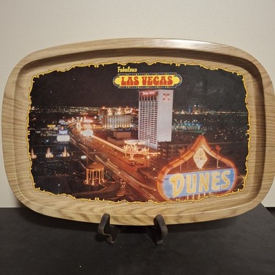 ''Fabulous Las Vegas'' Strip Metal Tin Tourist Souvenir Gift Shop Tray, Vintage