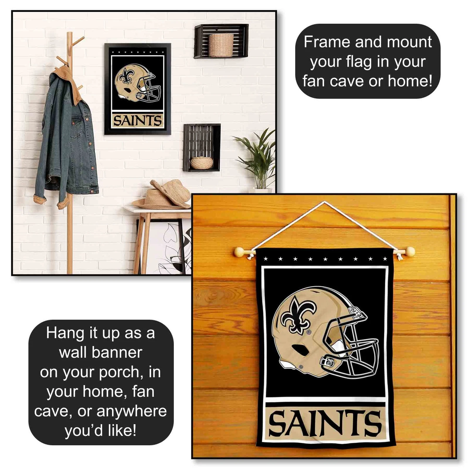 New Orleans Saints Garden Flag and Yard Banner