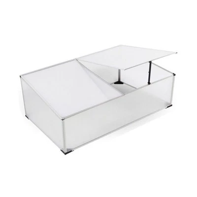 MOJAWO Frühbeet Aluminium 120X80X40CM Polycarbonat Gewächshaus Frühbeetkasten Treibhaus