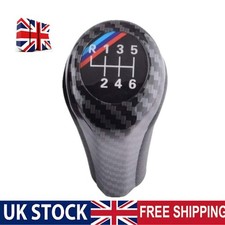 6 Speed Gear Stick Shift Knob Lever For BMW E90 E91 E92 X1 X3 X5 Carbon Leather