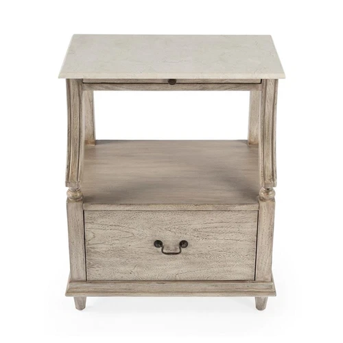 Butler Specialty Danielle Marble Nightstand In Gray - Picture 9 of 10