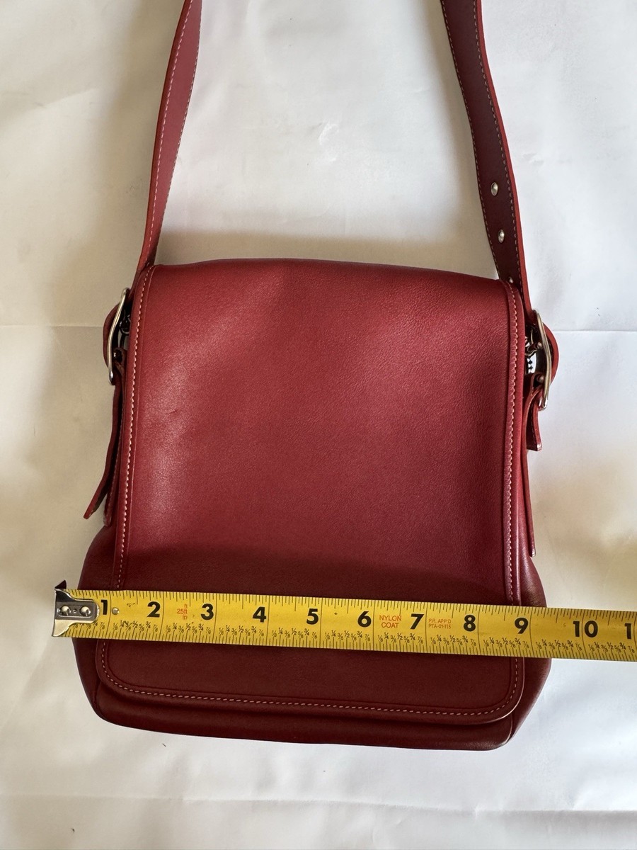 Coach Vintage Legacy Red Leather Saddle Studio Flap Crossbody Bag