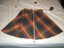 vintage adjustable plaid striped women's skirt waist: 28 length: 25 size: