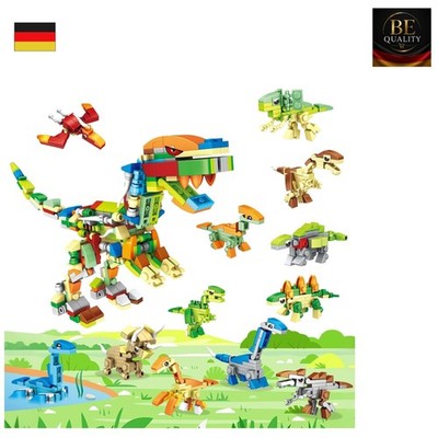 Lixstyea 12 In 1 Mini Bausteine Dinosaurier Set Tyrannosaurus Rex Kinder Spie...