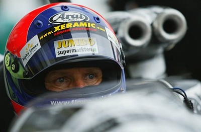 Jan Lammers of Holland sits in cockpit of his Dome Mugen Racing du- Old Photo