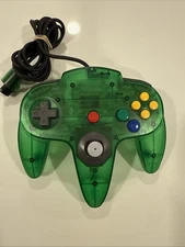 Nintendo 64 N64 Video Game Controller Clear Jungle Green OEM Excellent Stick