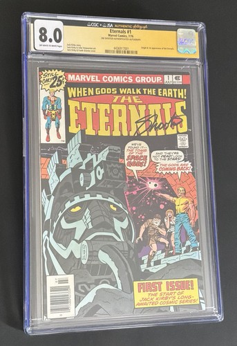 Eternals #1 CGC 8.0 JSA Signed Jim Shooter TOP POP 1 1976 Jack Kirby Key 1976 NR