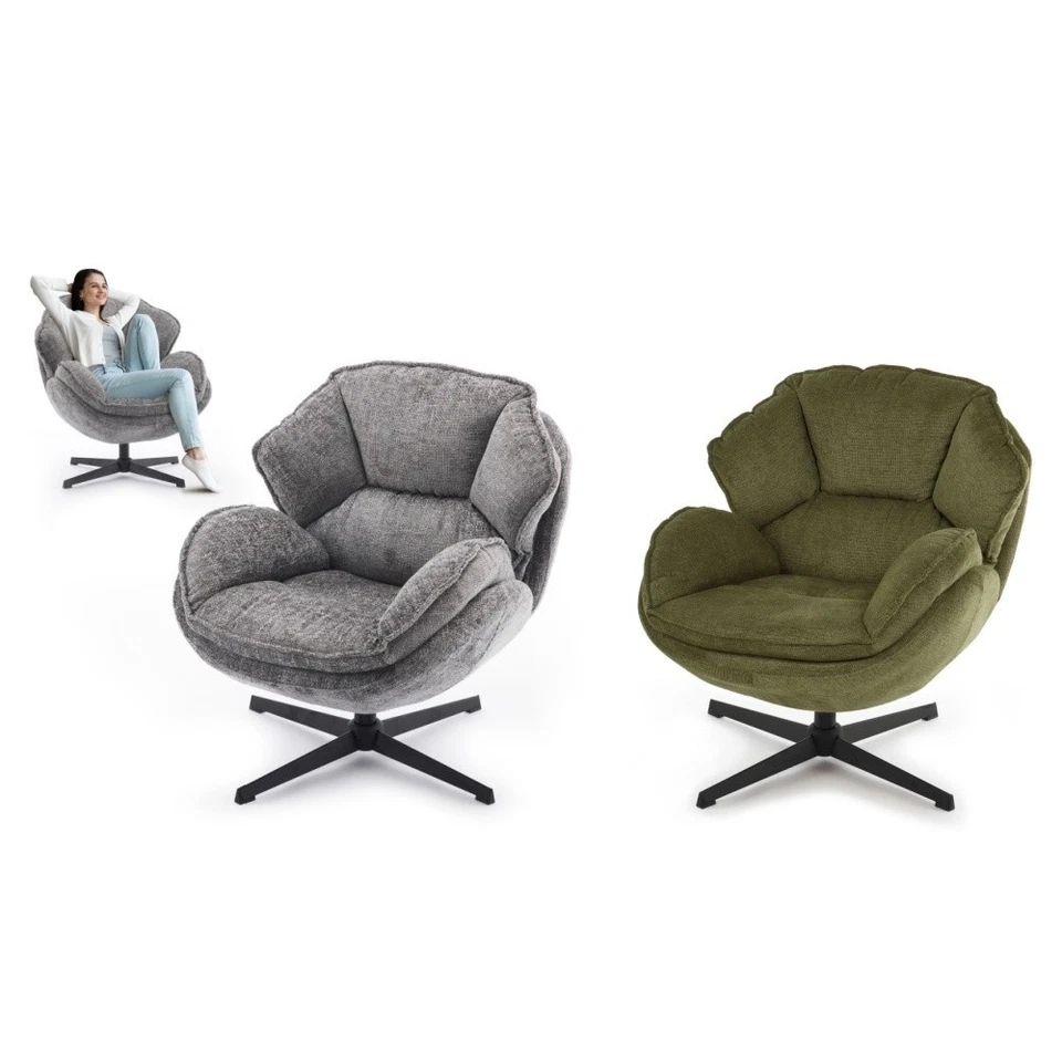Comfortable Sofa Chair Swivel Office Chair with Padded Seat & Metal Legs - Image 1 of 1