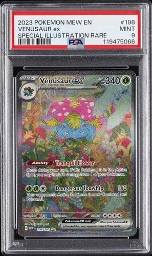 2023 POKEMON MEW EN-151 SPECIAL ILLUSTRATION RARE #198 VENUSAUR EX PSA 9