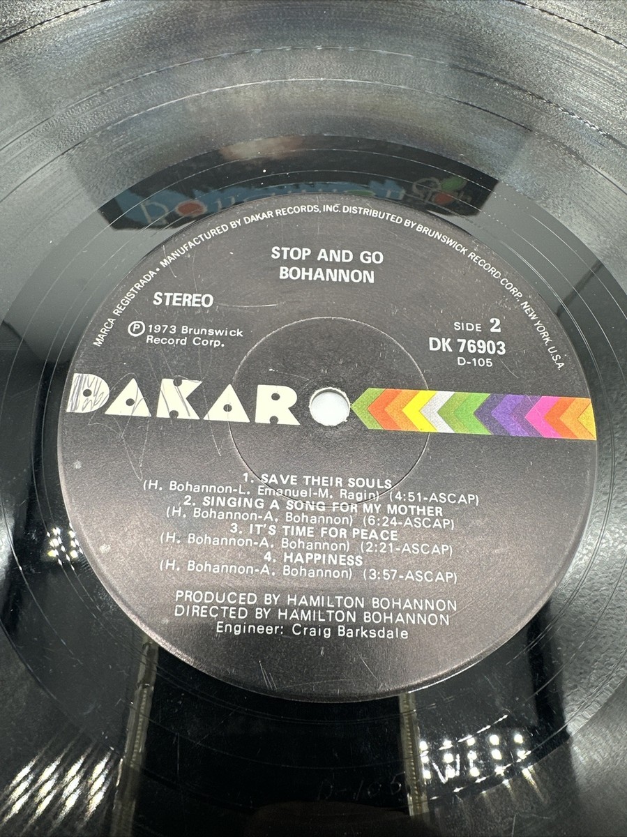 Bohannon “Stop & Go” LP Vinyl Record- Original 1973 Album Dakar DK