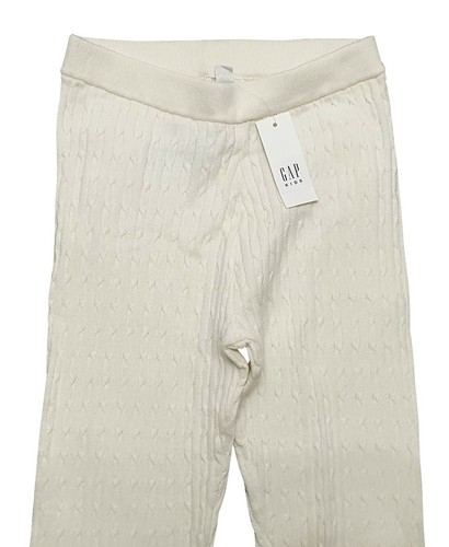 GAP Kids Girls Cream Ribbed Knitted Soft Cotton Rib Leggings MRRP £14.99 - Picture 2 of 2