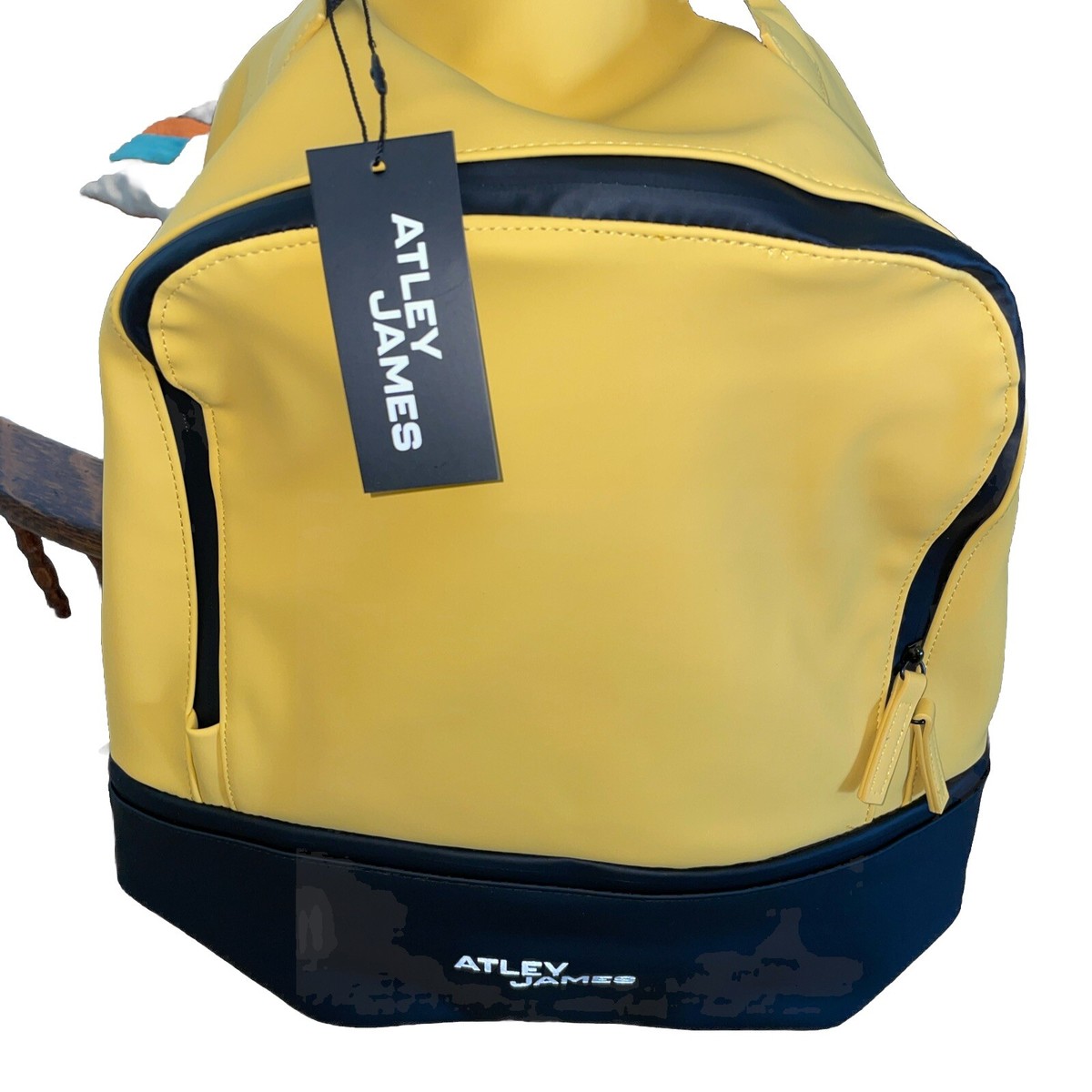 Unisex Atley James Yellow Black Water-Resistant Backpack NEW