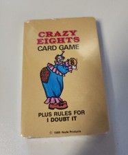 Vintage Hoyle Crazy Eights Card Game  Rules for I Doubt It 1985 Clown Sealed