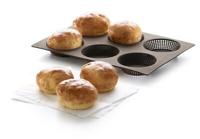 Lékué Perforated Silicone Bread Roll Pan Mold Oven Microwave Freezer Dishwasher