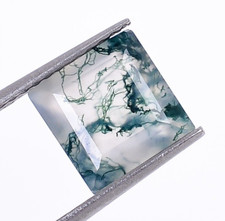 100 Natural Moss Agate Faceted Cut Square Shape 7X7mm Worry Gemstone 1.50 Ct.