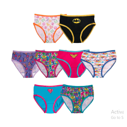 DC Super Hero Girls Wonder Woman Girls Panties Underwear, 8-Pack Briefs Size 6 - Picture 1 of 1