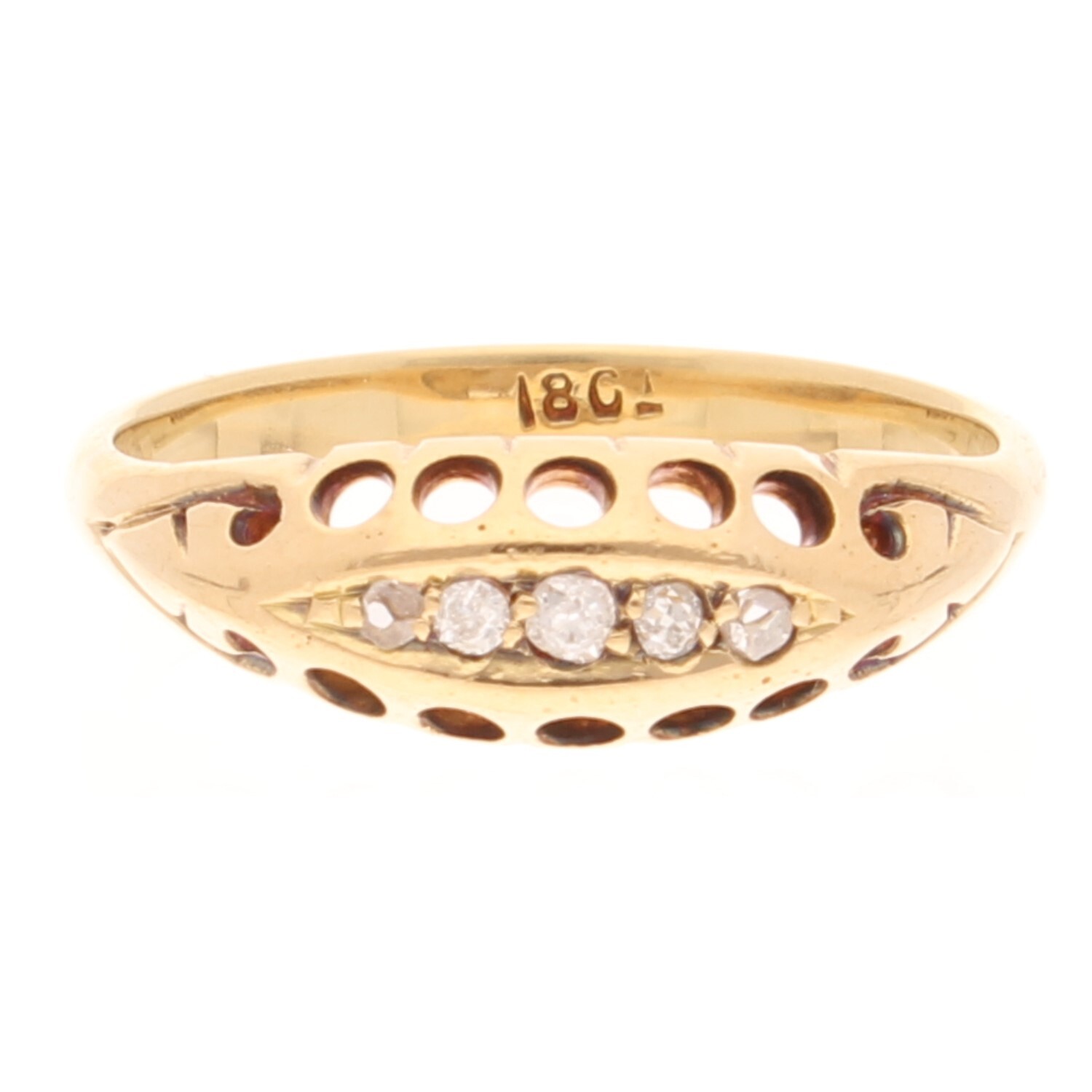 18Carat Yellow Gold 0.10ct Diamond Eternity Ring (Size L) 6mm Widest
