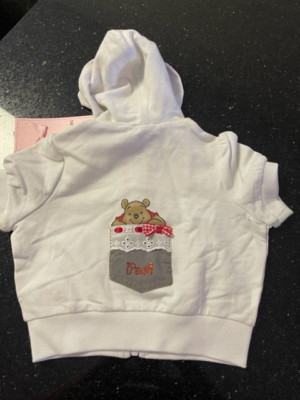 Monnalisa Neu süßes Jäckchen Sweat weiß Winnie Pooh Gr. 86 Neu
