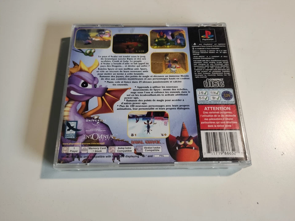 Spyro 2 Gateway To Glimmer PS1 Playstation Complet FR - Photo 2/4