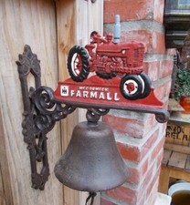 TÜRGLOCKE TRAKTOR MCCORMICK TRECKER LANDWIRTSCHAFT FARMALL GUSSEISEN GLOCKE NEU