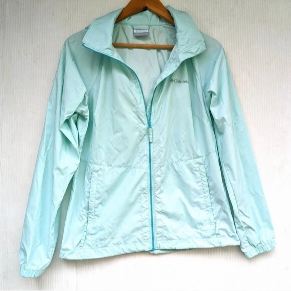 Mint green rain jacket clearance
