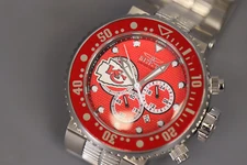 INVICTA NFL Men 52mm Red dial VD53 Quartz need battery