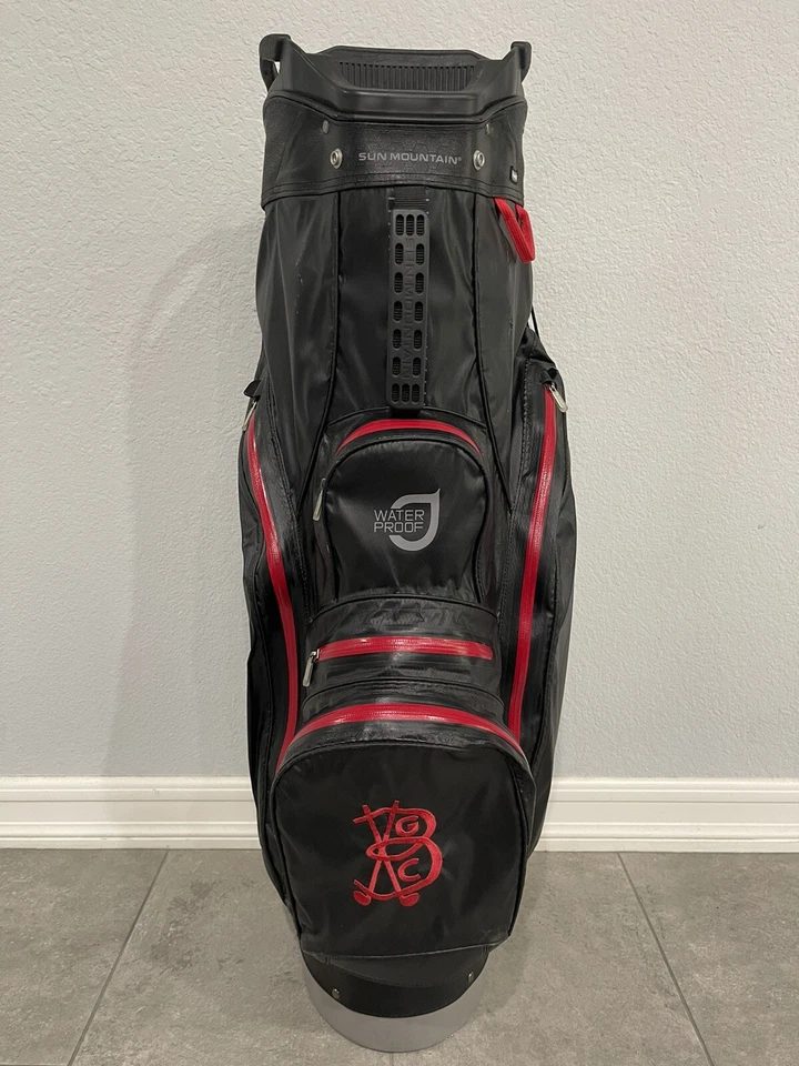 Bolsa de carro impermeable Sun Mountain divisor de 15 vías negro/rojo sin cubierta de lluvia Foto 3 de 4