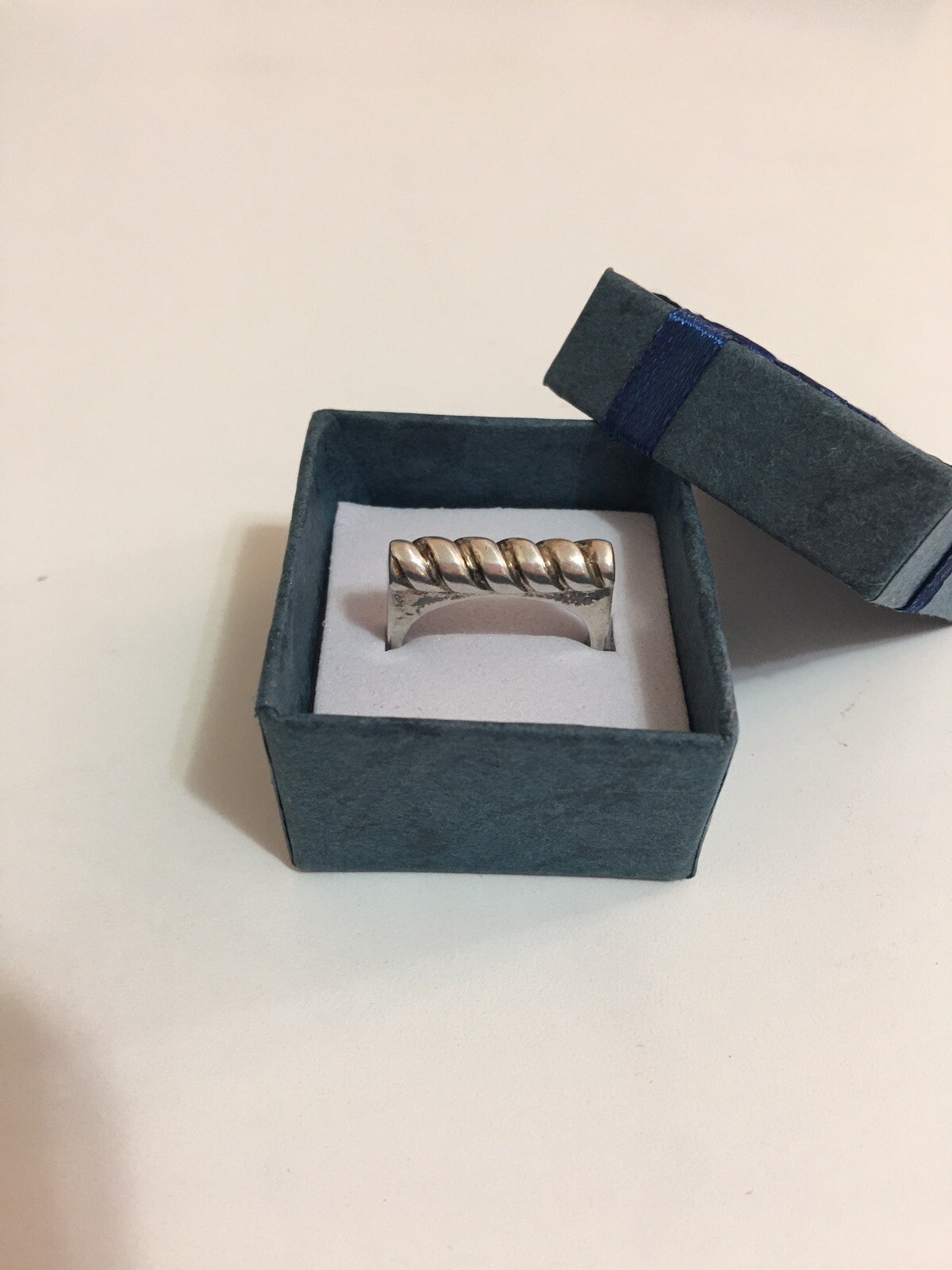 925 Solid Sterling Silver Unique Twisted Bar Ring… - image 13