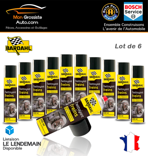 6 Nettoyants Freins BARDAHL 600ml - Dégraissant Puissant | Pour Pièces Mécaniques