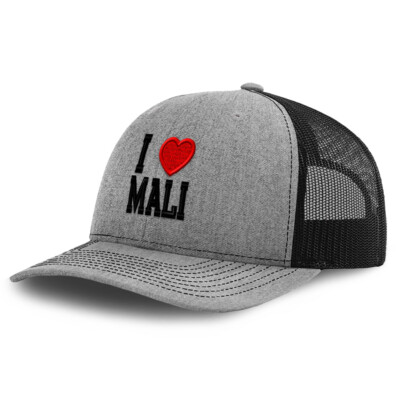 Richardson Trucker Hat I Love Mali I Love Polyester Baseball Cap