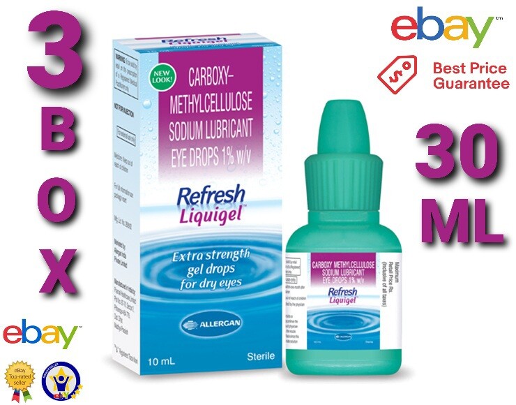 REFRESH LIQUIGEL OFFICIAL 3 Pack 30 ml  Lubricant Eye Gel FRESH USA 