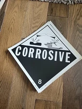 15pk Labelmaster PSR4 CORROSIVE Hazmat Container Placards Removable Vinyl Decal
