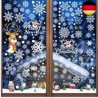 Jokily 189 StüCk Fensterbilder Weihnachten, Weihnachten Selbstklebend