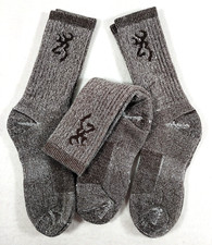 (3) Pair Browning Sock Brown/Gray/Black Wool-...