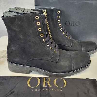 Oro Los Angeles Black Suede Western Chelsea Boots s-l400.jpg main image 2