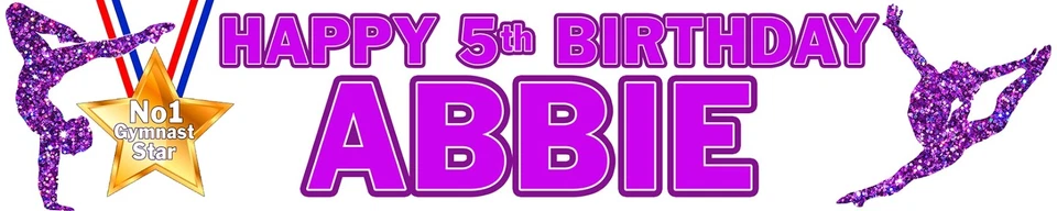 2 x Gymnastics Personalised Birthday Banners